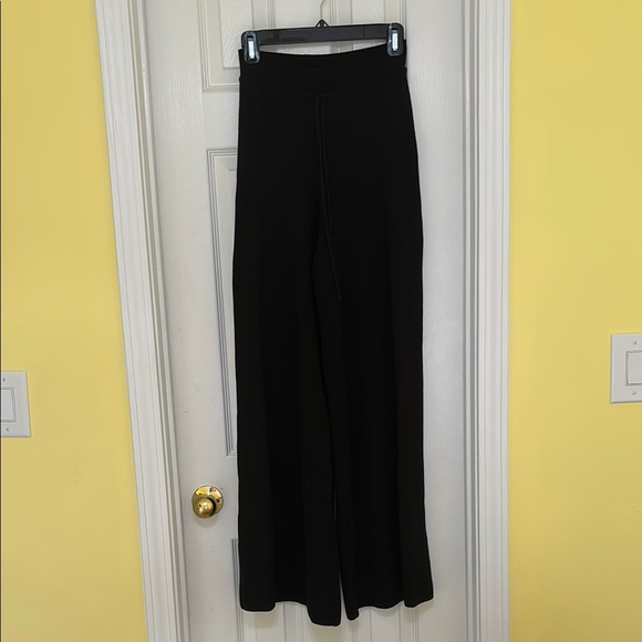 Live the Process Baja Wide Leg Pants black knit loungewear - Picture 2 of 4